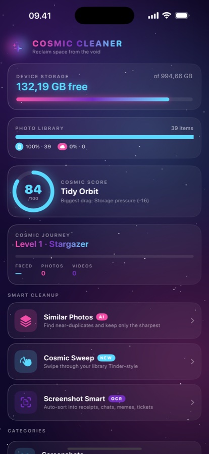 Cosmic Cleaner screenshot 1